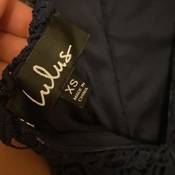 Lulu's Romance Language Navy Blue Backless Lace Dress - Picture 3 of 3